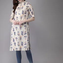 Anouk Women Multicoloured Floral Print A-Line Kurta-29