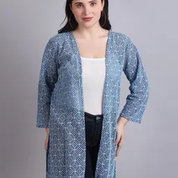 Dressitude Self Design Cotton Longline Shrug-39