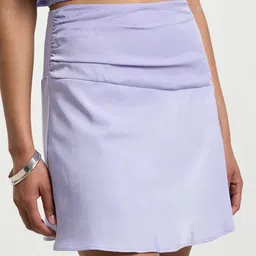 CALLIOPE Solid Mini A-Line Skirt-image-49