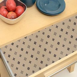 Kuber Industries Beige Printed BPA Free Shelf Liner-57