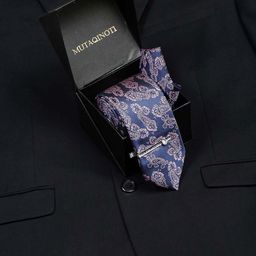 MUTAQINOTI Printed Silk Neck Tie Accessory Gift Set-picture-33