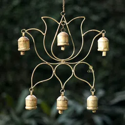 DULI Lotus Designed Wall Hanging Wind Chime With Hanging Bells-38