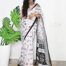 Anouk Warli Pure Cotton Bagh Saree-image-5
