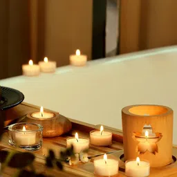 Seva Home Set Of 20 Citrine Tealight Candles-19