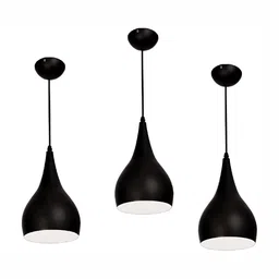 Whiteray Black 3 Pieces Bell Metal Contemporary Ceiling Lamp-image-97