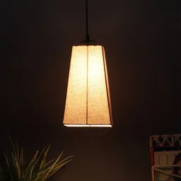 Devansh Grey Pyramid Ceiling Lamp With Jute Shade-image-20