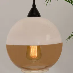 Homesake Beige Glass Pendant Loft Bar Hanging Ceiling Lamp-image-83
