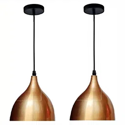 Whiteray Gold-Toned 2 Pieces Contemporary Bell Shaped Ceiling Lamps-image-71