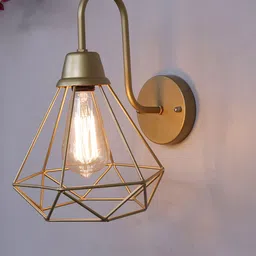 Homesake Adult Gold Metal Diamond Cage Vanity Ceiling Lamp-33