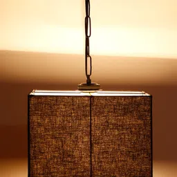 Devansh Black Square Drum Hanging Lamp-image-7