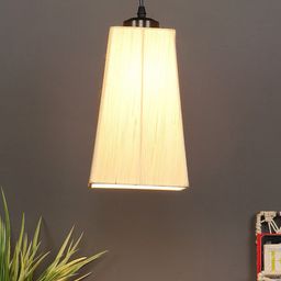 Devansh Off White Cotton Pyramid Hanging Lamp-picture-13