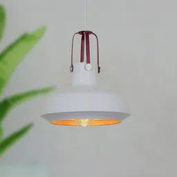 Fos Lighting White & Brown Bell Shaped Ceiling Lamps-4