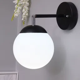 180 degree Movement Modern Glass Wall Lamp, Wall Mounted Sconces,Single Globe-image-1
