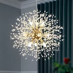 Mac Lawrence Gold-Toned & Yellow Spherical Shaped Contemporary Ceiling Lamp-26