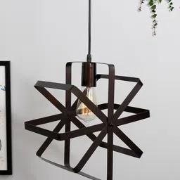 Homesake Black & Copper Toned Industrial Metal Hanging Ceiling Lamp-14