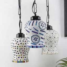 Devansh Multi Mosaic Glass Ceiling Lamp-25