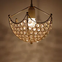 Homesake Gold-toned Umbrella Hanging Golden Crystal Pendant Light-image-65