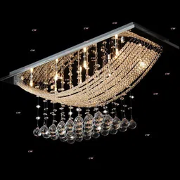 crysta world Yellow & White Textured Glass Quirky Rectangle Ceiling Lamps-15