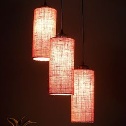 Devansh Pink Contemporary Cluster Hanging Ceiling Lamp-30