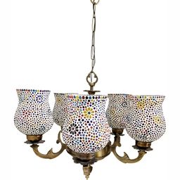 ADWAIT White & Yellow Textured Glass Contemporary Ceiling Lamp-12