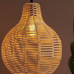 Decazone Beige Textured Bell Wooden Ceiling Lamp-48
