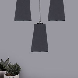 Devansh Black Cluster Pyramid Shaped Hanging Lamps With Cotton Shades-15