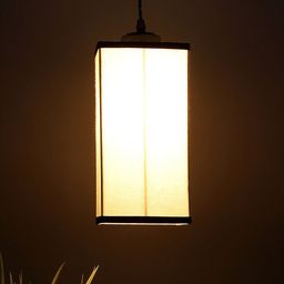 Devansh White & Black Square Hanging Lamp-picture-50