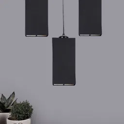Devansh Black Cotton Square Cluster Hanging Lamp-image-17