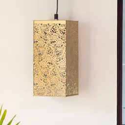 ExclusiveLane Beige Monochrome Lights Textured Cuboidal Hanging Pendant Lamp-picture-18