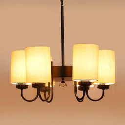 Devansh Off-White & Black 6 Cotton Lamp Shades Chandelier-picture-21