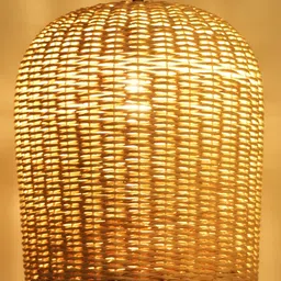 Decazone Brown & Black Textured Bell Wooded Ceiling Lamp-15
