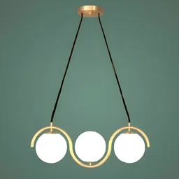 Whiteray Gold-Toned & White Textured Contemporary Spherical Ceiling Lamp-image-67