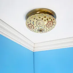 Fos Lighting Gold-Toned Tilak Mosaic Brass Ceiling Lamp-picture-29