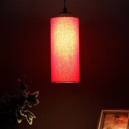 Devansh Red Cylindrical Hanging Lamp-42
