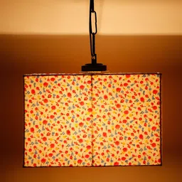 Devansh Multi Cotton Square Drum Hanging Ceiling Lamp-58