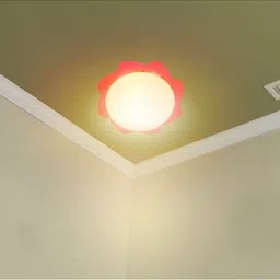 MFD HOME FURNISHING White & Pink Floral Ceiling Lamp-image-90