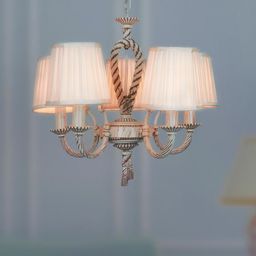 Fos Lighting Silver Toned & White Textured Antique Ceiling Lamp-image-27