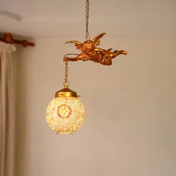 Fos Lighting Gold-Toned & White Mosaic Ceiling Lamp-image-96