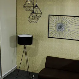 Craftter Black 3 Pieces Abstract Dimond Metal Contemporary Self Assembly Ceiling Lamps-10