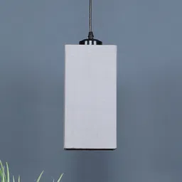 Devansh Grey Cotton Rectangle Hanging Lamp-image-73