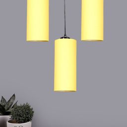 Devansh Yellow & Black Cluster Round Hanging Lamps & Cotton Shades-19