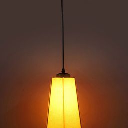 Devansh Yellow Cotton Pyramid Hanging Lamp-25