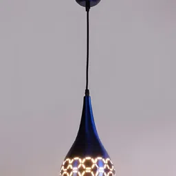 Whiteray Blue & Yellow Textured Bell Shaped Contemporary Ceiling Lamp-25