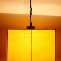 Devansh Yellow Square Cotton Drum Hanging Lamp-image-78
