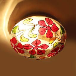 Devansh Multicolored Glass Mosaic Ceiling Lamp-11