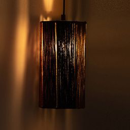 ExclusiveLane Maroon & Black Handwoven Cuboidal Hanging Pendant Ceiling Lamps-image-90
