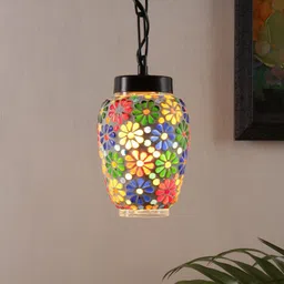 Devansh Multi Mosaic Glass Ceiling Lamp-23