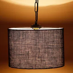 Devansh Blue Jute Drum Hanging Lamp-image-4