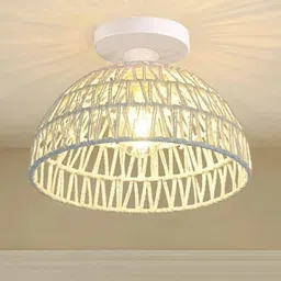 Homesake White Textured Wooden Contemporary Ceiling Lamps-12