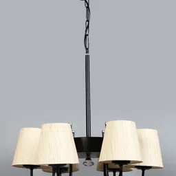 Devansh Off-White & Black 6 Cotton Lamp Shades Chandelier-23